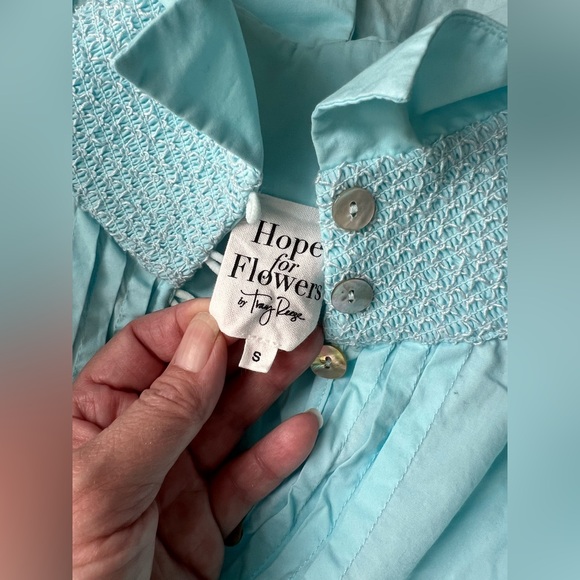 Hope for Flowers by Tracy Reese Pom Pom cotton pleated blouse sz small s - Picture 9 of 9